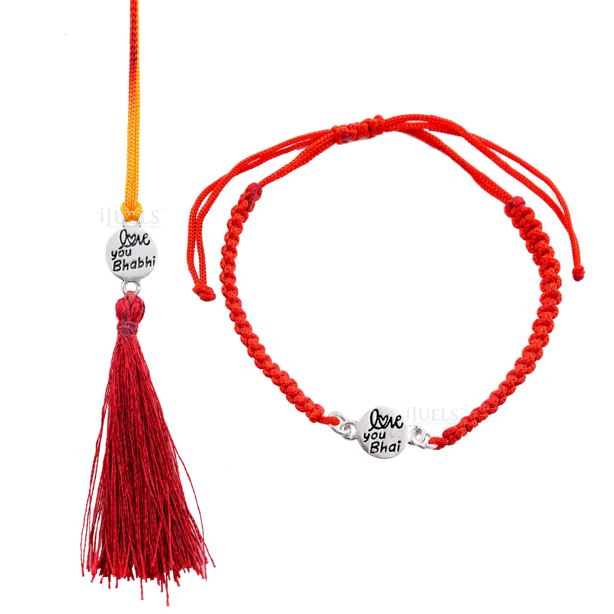 925 Silver Rakhi Combo Set for Bhaiya & Bhabhi, Gift Ready